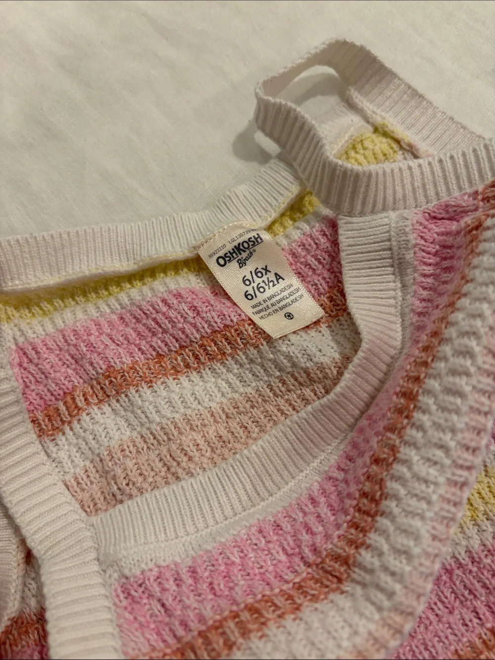 OshKosh B'gosh Pastel Striped Knit Shorts Set - Pink, Yellow, Cream